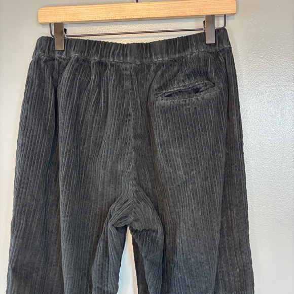 CP Shades Medium Corduroy Drawstring Pull On Straight Pants Black Textured Cords - Picture 4 of 5